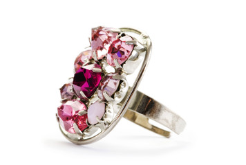 Jewellery ring isolated on the white background