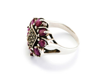 Jewellery ring isolated on the white background