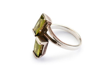 Jewellery ring isolated on the white background