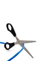 network cable and scissors