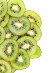 Tableaux ronds sur aluminium brossé Tranches de fruits tranches de kiwi