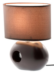 lampe de chevet allumée, fond blanc
