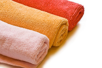 colored rags for cleaning. Microfiber