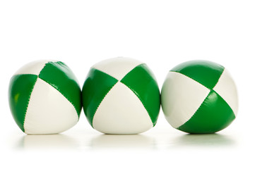 Green stress balls isolated on the white