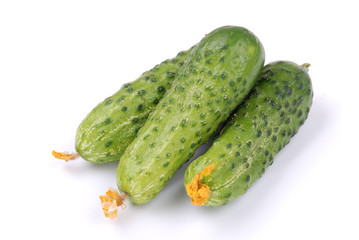 Cucumbers isolated on white
