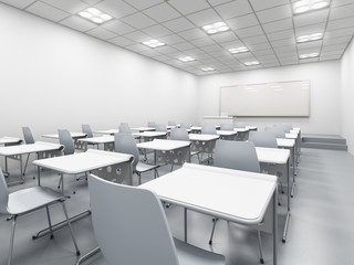 Fototapeta na wymiar modern white classroom