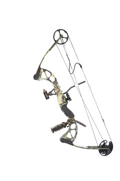 Modern compound bow isolated on white background