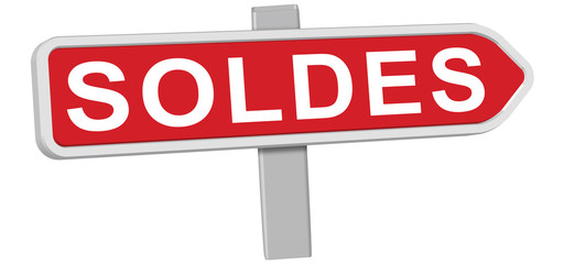 Panneau Soldes Rouge