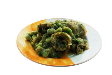 Carciofi fave e piselli