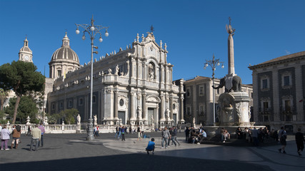 square of the Duomo and the symbol elephant of Catania