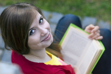 Nice girl with book