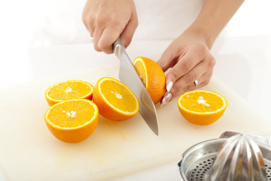 Orangen schneiden