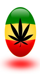 Rasta Cannabis Leaf Button