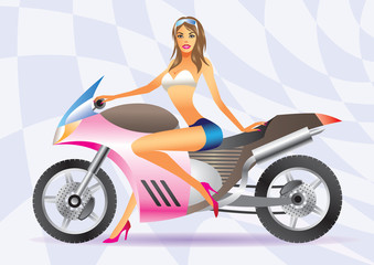 Obraz na płótnie Canvas vector image of sexy biker girl - vector illustration