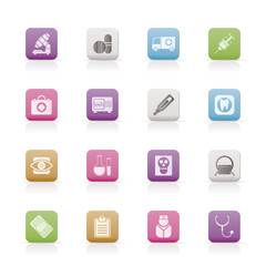 medical, hospital and health care icons - vector icon set