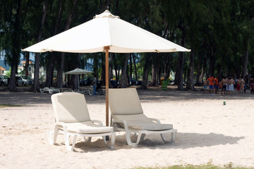 reclining chairs on the beach