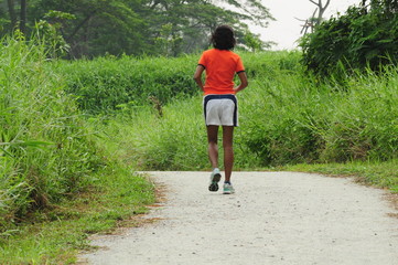 Indian girl running in the parks