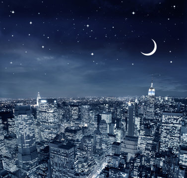 Fototapeta New York by night