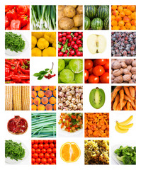 collage of fruits and vegetables