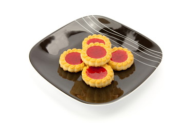 cookies on plate isolated on white backgrounds