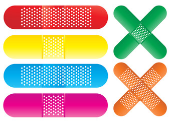 Vector illustration of colorful bandages