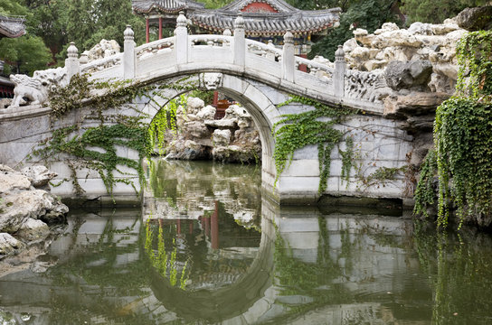 arch bridge in Chinese garden