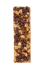 Granola bar on white