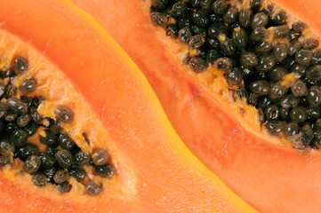 Delicious papaya in close-up