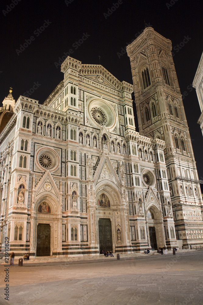 Canvas Prints florence - cathedral of santa maria del fiore in the night