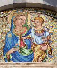 Pisa - mosaic of holy mary with the Jesus