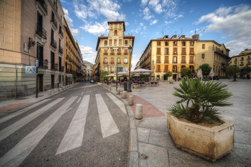 Fototapeta na wymiar old square in the Madrid city, Spain