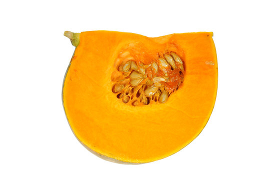 A Slice Of Pumpkin Showing  The Seeds
