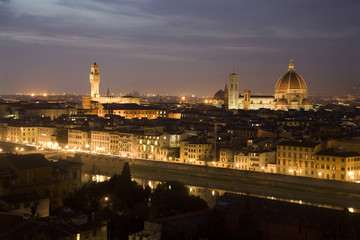 Fototapeta na wymiar Florence - in evening from Piazza Michelangelo
