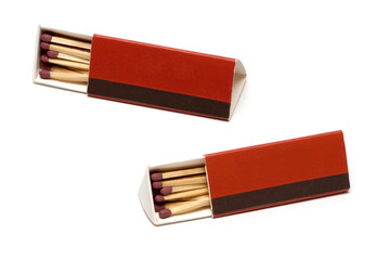 Red matchbox isolated on white