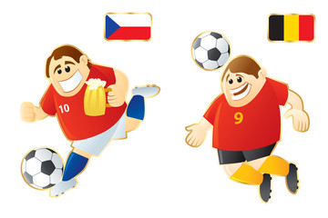 Obraz premium Football macots Czech Belgium