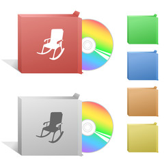 Armchair. Box with compact disc.