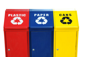 Recycle Bins Of Different Colors