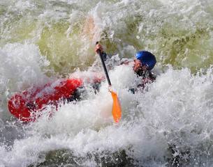 Kayaking on whitewater