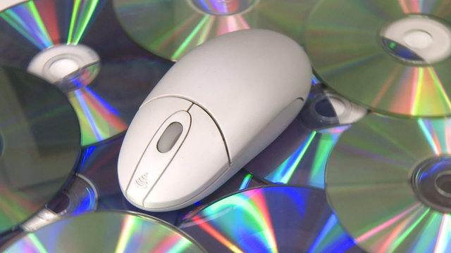 Computer mouse CD DVD rotate