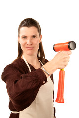 Woman with hammer