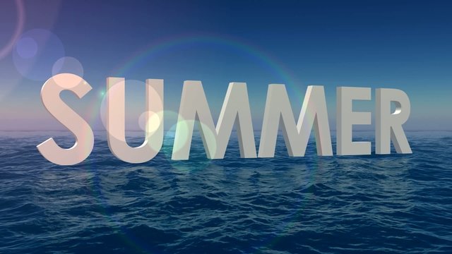 Blue acean with summer text
