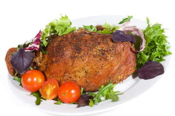 Roast pork with vegetables