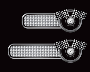 speedometer and flags silver checkered tabs