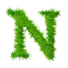 Fototapeta premium High resolution green grass font isolated o white