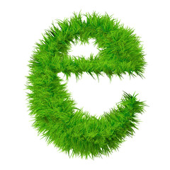 High resolution green grass font isolated o white