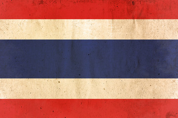 flag of thailand - old and worn paper style