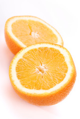 Sliced orange isolated on white