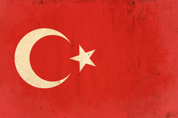 Obraz premium flag of turkey - old and worn paper style