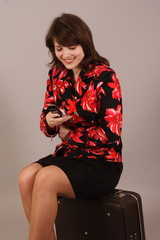 a young woman on the phone