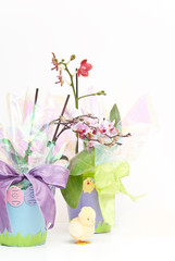 Little Chick with Floral Bouquets